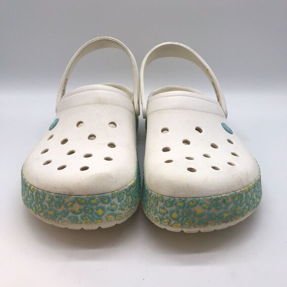 Crocs Platform Clogs White Men's 11 Nurse Medical Work Shoes No Vent Back Strap - Picture 2 of 13